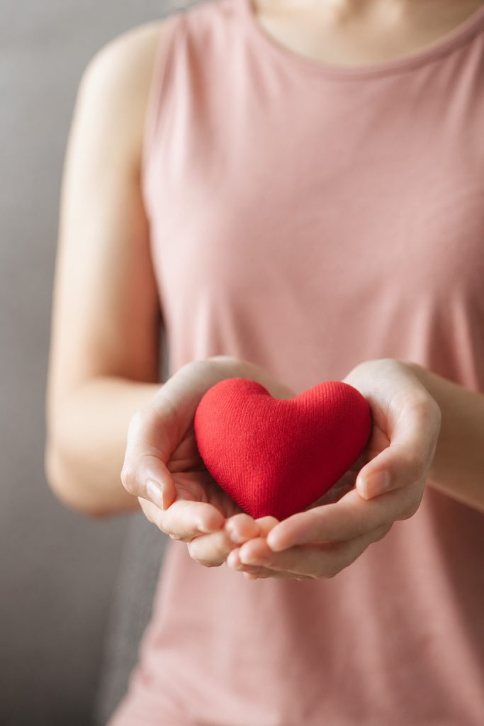 Hands holding a red heart representing private cardiology and cardiac care in the North East